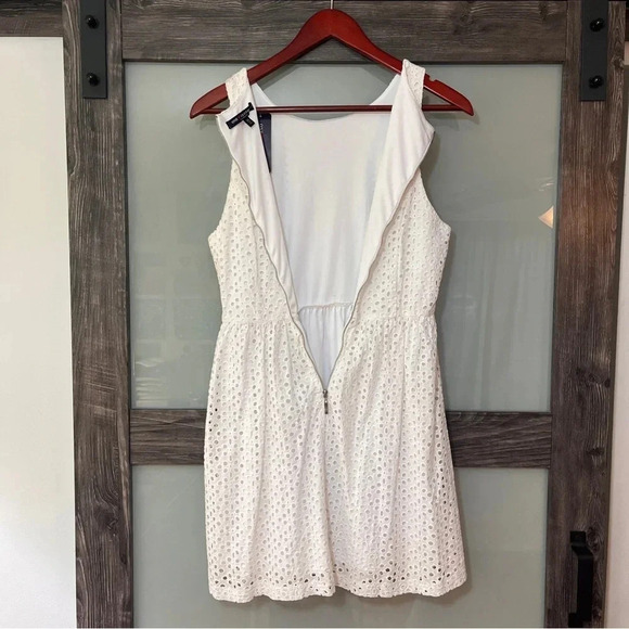 One Clothing Los Angeles White Sleeveless Eyelet Dress Exposed Zipper Juniors M - Picture 4 of 7